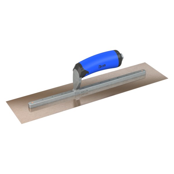 Steel City Trowels® - 16" x 4" Comfort Wave Grip Gold Stainless Steel Long Shank Square End Finishing Trowel