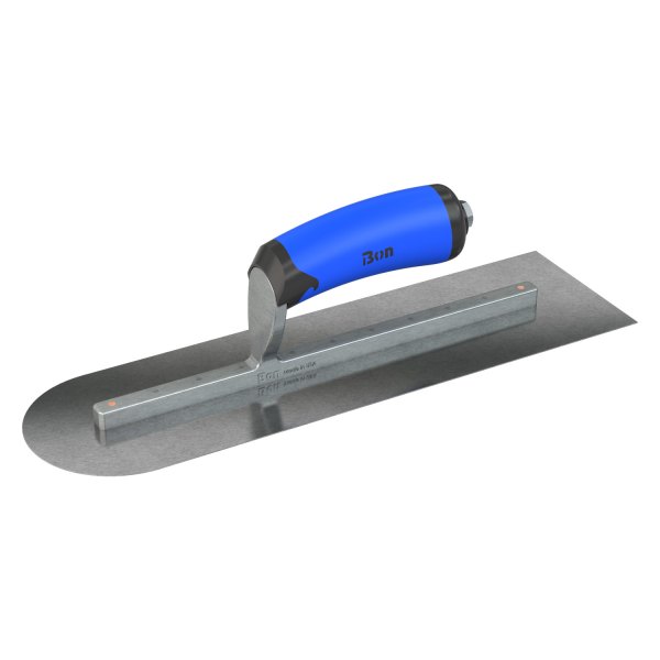Steel City Trowels® - 14" x 4" Comfort Wave Grip Carbon Steel Long Shank Square and Round End Finishing Trowel