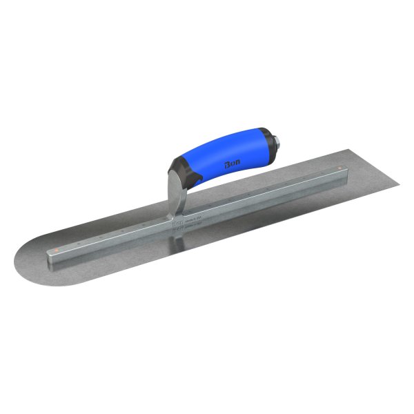 Steel City Trowels® - 18" x 4" Comfort Wave Grip Carbon Steel Long Shank Square and Round End Finishing Trowel