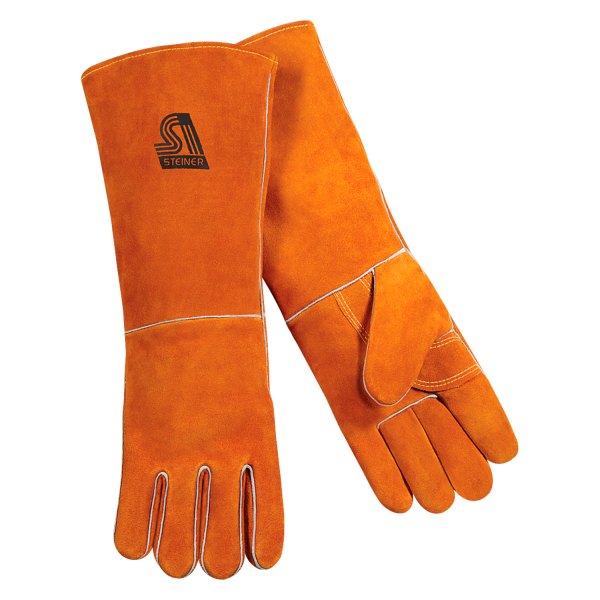 Steiner® - YSeries™ Large Orange Split Cowhide Leather Welding Gloves