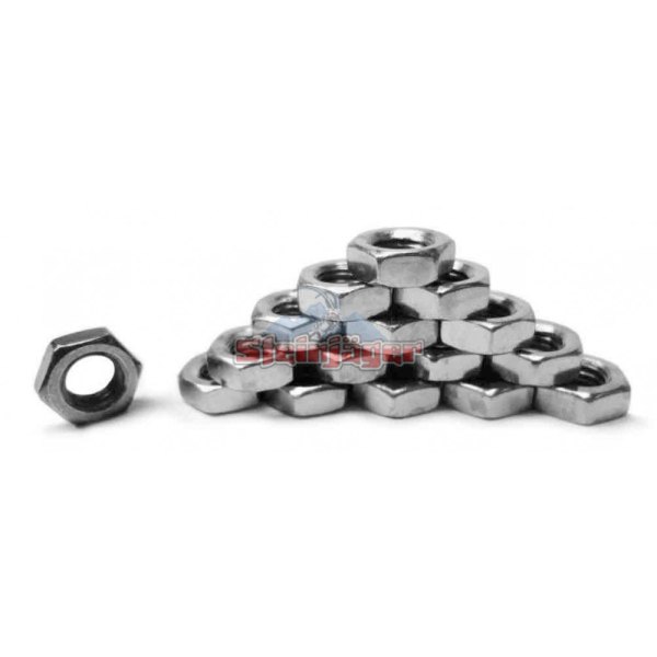 Steinjager® - 1-1/4"-12 Zinc Plated Silver SAE Right Hand Hex Nut (16 Pieces)