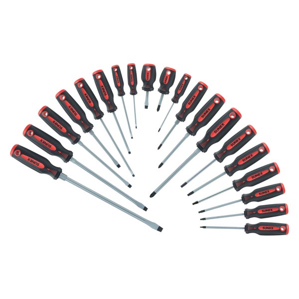 Sunex® - 20-piece Multi Material Handle Bolstered Phillips/Slotted/Torx Mixed Screwdriver Set