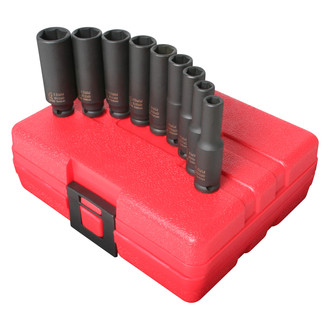 Sunex® - 1/4" Drive Metric 6-Point Deep Impact Socket Set (9 Pieces)