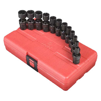 Sunex® - 1/4" Drive Metric 6-Point Standard Impact U-Joint Set (12 Pieces)