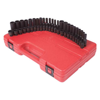 Sunex® - 1/4" Drive SAE/Metric 6-Point Standard and Deep Impact Socket Set (48 Pieces)
