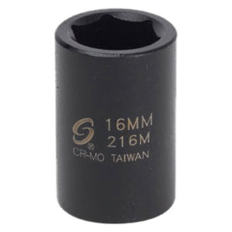 Sunex® - 1/2" Drive 16 mm 6-Point Standard Impact Socket