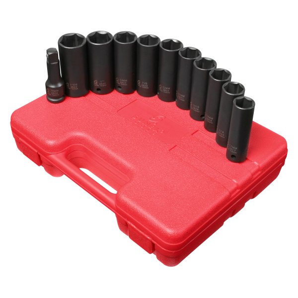 Sunex® - (11 Pieces) 1/2" Drive SAE/Metric 6-Point Extra Thin Wall Impact Socket Set