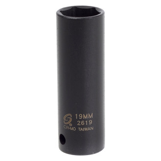Sunex® - 1/2" Drive 19 mm 6-Point Deep Extra Thin Wall Impact Socket