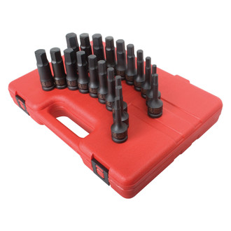 Sunex® - 1/2" Drive SAE/Metric Hex Impact Bit Socket Set (20 Pieces)