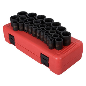 Sunex® - 1/2" Drive Metric 6-Point Standard Impact Socket Set (26 Pieces)