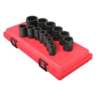 Sunex® - 1/2" Drive SAE 6-Point Standard Impact Socket Set (13 Pieces)