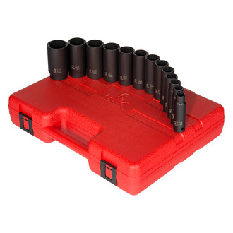 Sunex® - 1/2" Drive SAE 6-Point Deep Impact Socket Set (13 Pieces)