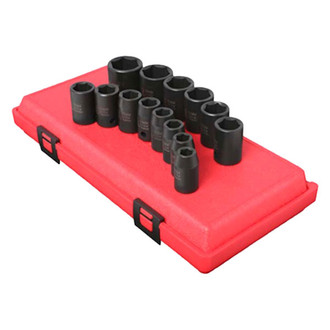 Sunex® - 1/2" Drive Metric 6-Point Standard Impact Socket Set (14 Pieces)