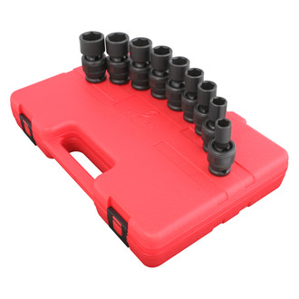Sunex® - 1/2" Drive SAE 6-Point Standard Impact U-Joint Set (9 Pieces)