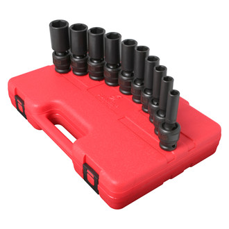 Sunex® - 1/2" Drive SAE 6-Point Deep Impact U-Joint Set (10 Pieces)