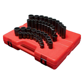 Sunex® - 1/2" Drive Metric 12-Point Standard and Deep Impact Socket Set (39 Pieces)