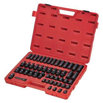 Sunex® - 3/8" Drive Metric 6-Point Standard and Deep Impact Socket Set (51 Pieces)