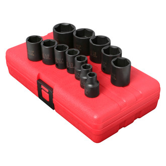 Sunex® - 3/8" Drive SAE 6-Point Standard Impact Socket Set (12 Pieces)