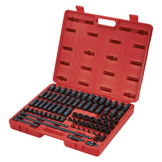 Sunex® - 3/8" Drive SAE/Metric/Torx 6-Point and External Torx Standard and Deep Impact Socket Set (80 Pieces)