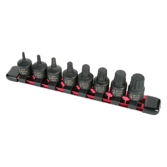 Sunex® - 3/8" Drive Metric Triple Square Stubby Impact Bit Socket Set (8 Pieces)