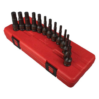 Sunex® - 3/8" Drive SAE/Metric Hex Impact Bit Socket Set (13 Pieces)