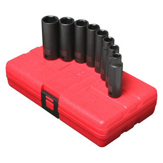 Sunex® - 3/8" Drive Metric 6-Point Deep Impact Socket Set (8 Pieces)