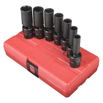 Sunex® - 3/8" Drive SAE 6-Point Deep Impact U-Joint Set (7 Pieces)