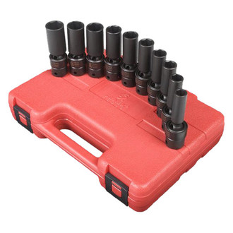 Sunex® - 3/8" Drive Metric 6-Point Deep Impact U-Joint Set (10 Pieces)