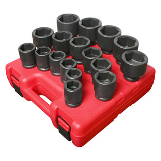 Sunex® - 3/4" Drive SAE 6-Point Standard Heavy Duty Impact Socket Set (17 Pieces)