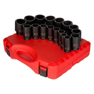 Sunex® - 3/4" Drive SAE 6-Point Deep Impact Socket Set (17 Pieces)
