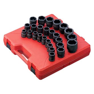 Sunex® - 3/4" Drive Metric 6-Point Standard Impact Socket Set (26 Pieces)