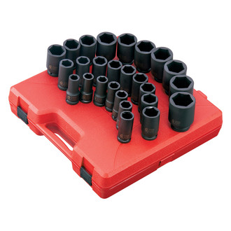 Sunex® - 3/4" Drive Metric 6-Point Deep Impact Socket Set (26 Pieces)