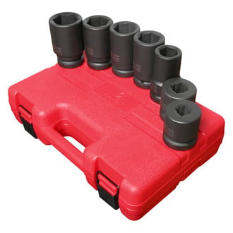 Sunex® - 1" Drive Metric 6-Point and 4-Point Standard and Deep Impact Socket Set (7 Pieces)