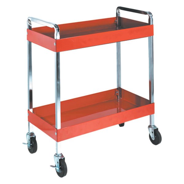 Sunex® - 16" x 30" x 35.3" Red Steel Multi-Purpose 2-Shelf Service Cart