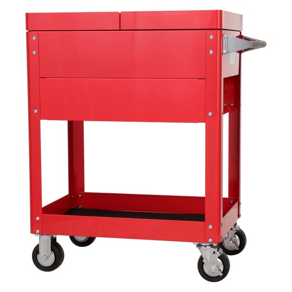Sunex 8035R Compact 32 x 22 x 21 Red Steel Slide Top 2 Drawer 1 Shelf Utility Cart TOOLSiD