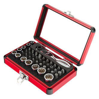 Sunex® - 1/4" Bit Holder Size Ratchet with Bit and Socket Set, 44 Pieces