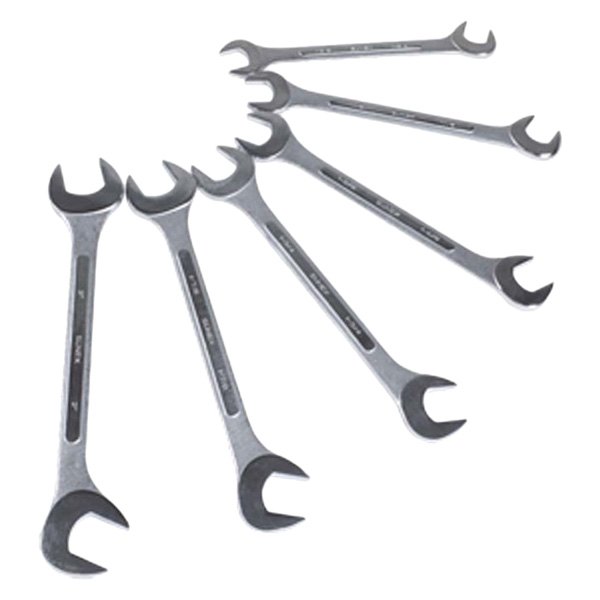 Sunex® - 6-piece 1-3/8" to 2" Rounded 60° Angled Head Chrome Double Open End Wrench Set