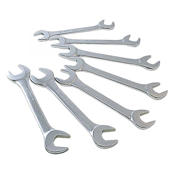 Sunex® - 7-piece 26 to 32 mm Rounded 60° Angled Head Full Polished Double Open End Wrench Set