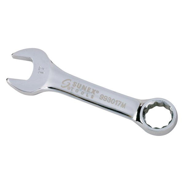 Sunex® - 17 mm 12-Point Straight Head Stubby Mirror Polished Combination Wrench