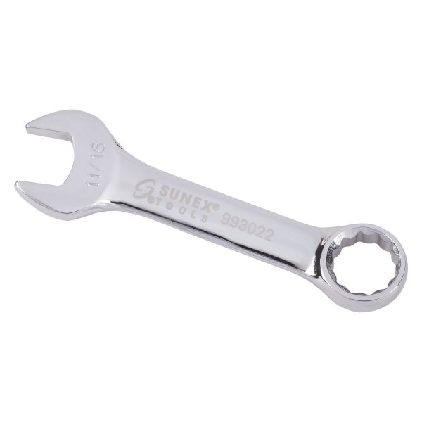 Sunex® - 11/16" 12-Point Straight Head Stubby Mirror Polished Combination Wrench