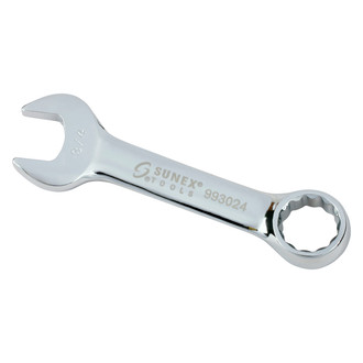Sunex® - 3/4" 12-Point Straight Head Stubby Mirror Polished Combination Wrench