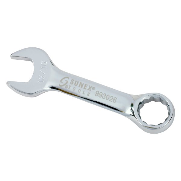 Sunex® - 13/16" 12-Point Straight Head Stubby Mirror Polished Combination Wrench
