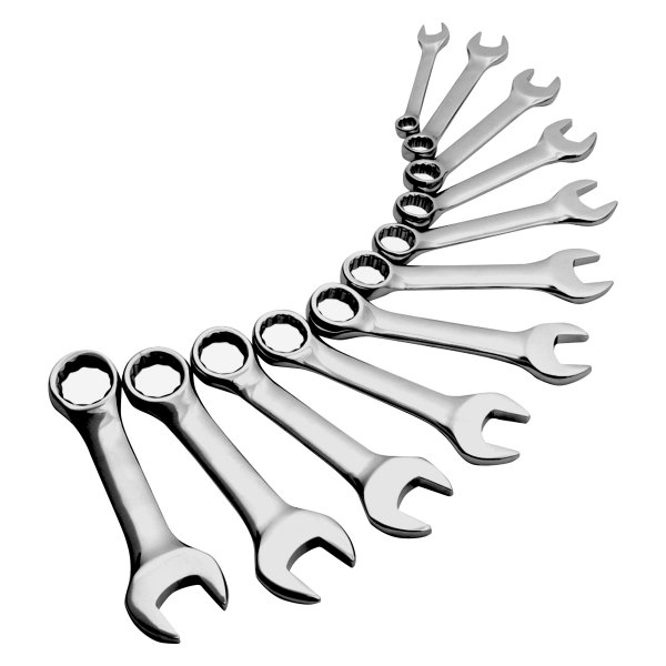 Sunex® - 11-piece 3/8" to 1" 12-Point Straight Head Stubby Fully Full Polished Combination Wrench Set