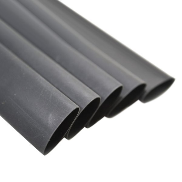 The Main Resource® - 3" x 1/2" 2:1 Polyolefin Black Thin Wall Heat Shrink Tubings