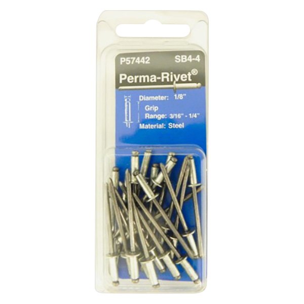 Thread Kits® - Perma-Rivet™ 1/8" x 1/4" SAE Steel Medium Head Silver Blind Rivets (20 Pieces)