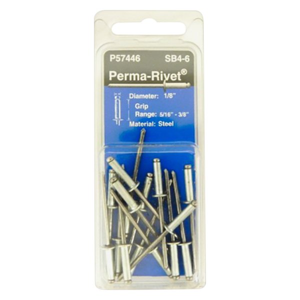 Thread Kits® - Perma-Rivet™ 1/8" x 3/8" SAE Steel Medium Head Silver Blind Rivets (15 Pieces)
