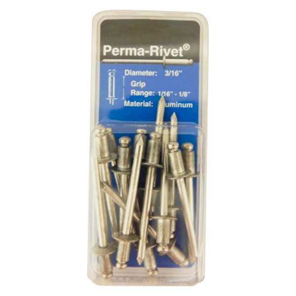 Thread Kits® - Perma-Rivet™ 3/16" x 1/4" SAE Aluminum Medium Head Silver Blind Rivets (15 Pieces)