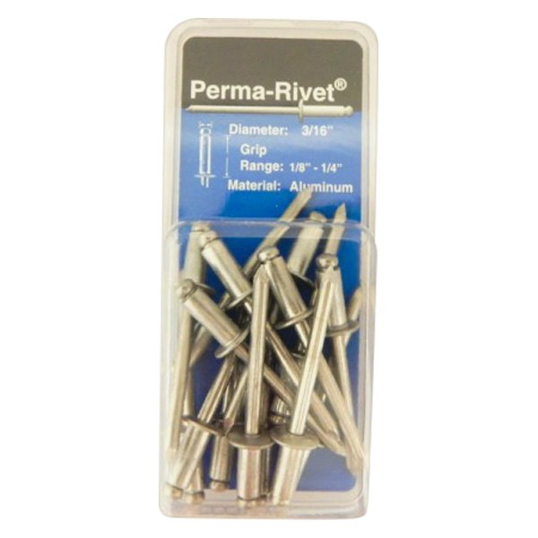 Thread Kits® - Perma-Rivet™ 3/16" x 3/8" SAE Aluminum Medium Head Silver Blind Rivets (15 Pieces)