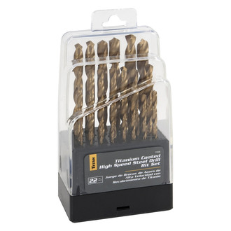 Titan Tools® - 22-Piece Titanium Coated HSS HSS Drill Bit Set