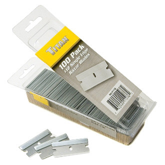 Titan Tools® - Replacement 100 Pieces Steel #12 Single Edge Razor Scraper Blades